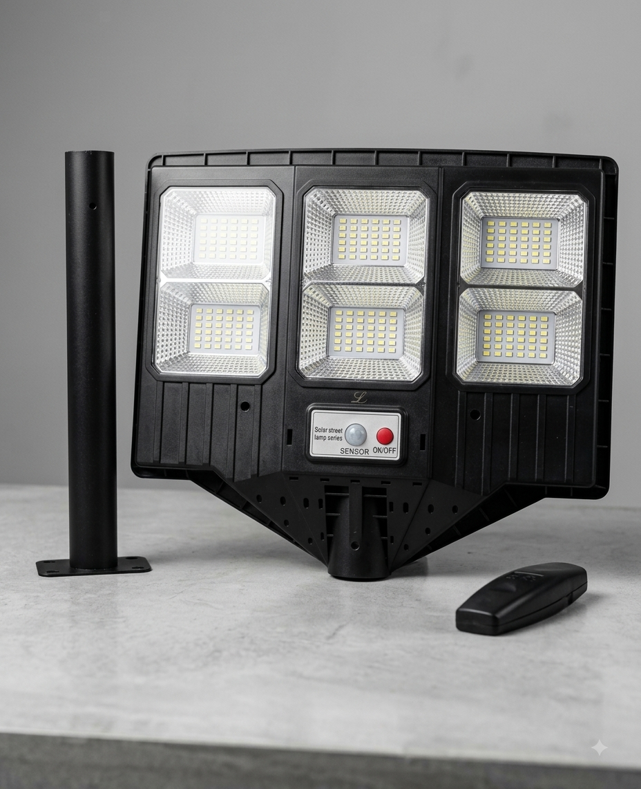 300W solar light with solar panel, mounting bracket and remote control